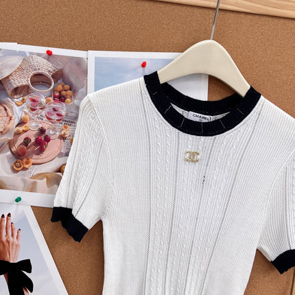 CHANEL 26S SHORT SLEEVE KNIT TOP 1611