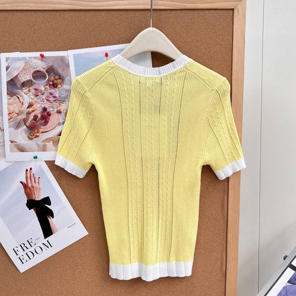 CHANEL 26S SHORT SLEEVE KNIT TOP 1610