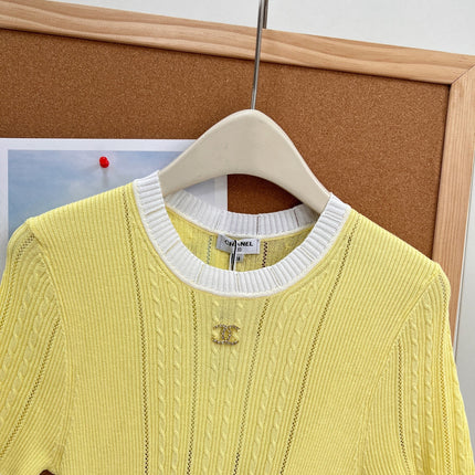 CHANEL 26S SHORT SLEEVE KNIT TOP 1610