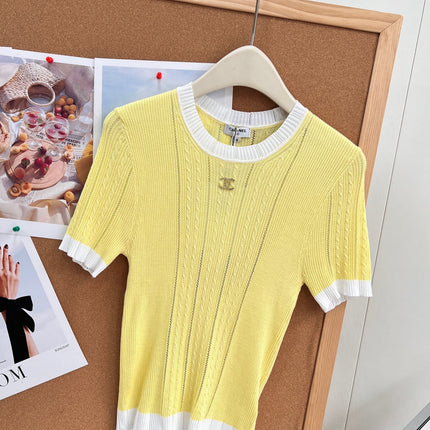 CHANEL 26S SHORT SLEEVE KNIT TOP 1610