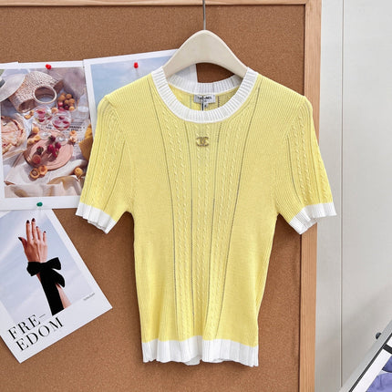 CHANEL 26S SHORT SLEEVE KNIT TOP 1610