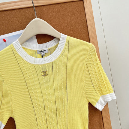 CHANEL 26S SHORT SLEEVE KNIT TOP 1610