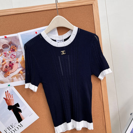 CHANEL 26S SHORT SLEEVE KNIT TOP 1609