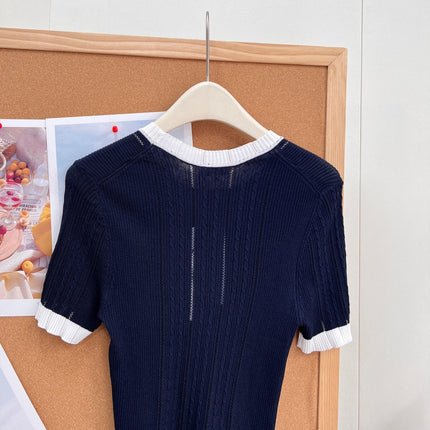 CHANEL 26S SHORT SLEEVE KNIT TOP 1609