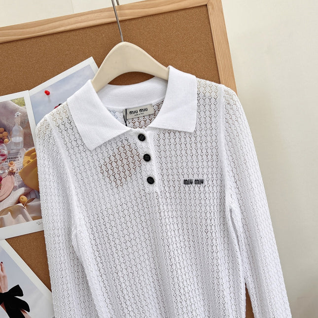 MIUMIU 26S LONG-SLEEVE POLO SHIRT 1255