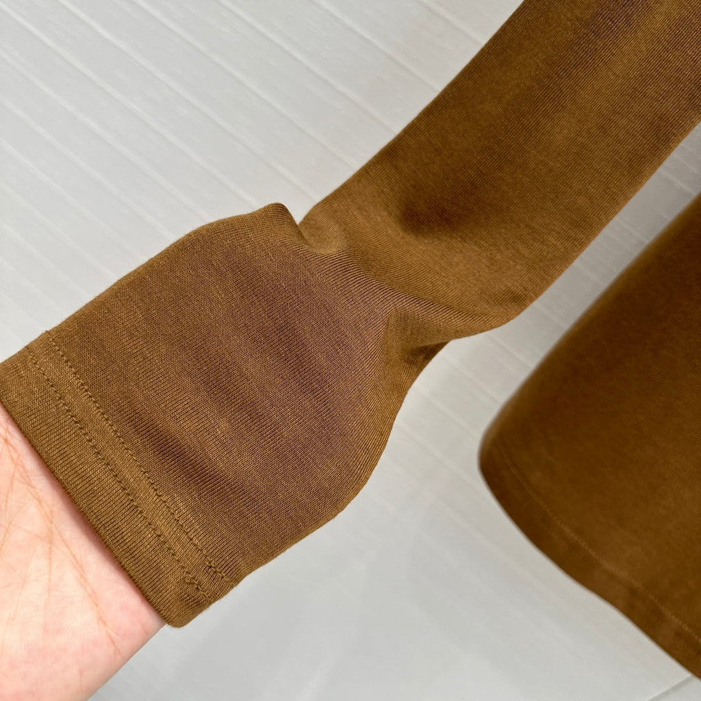 Loewe Long-sleeve T-shirt Olive Brown Lyocell