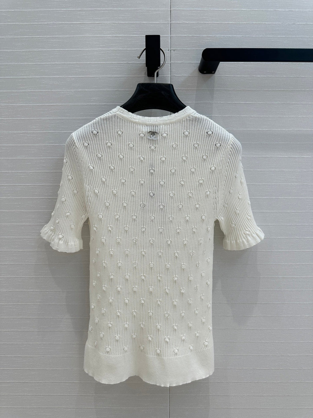 CC 25 Hollow Knitted T-shirt White cotton