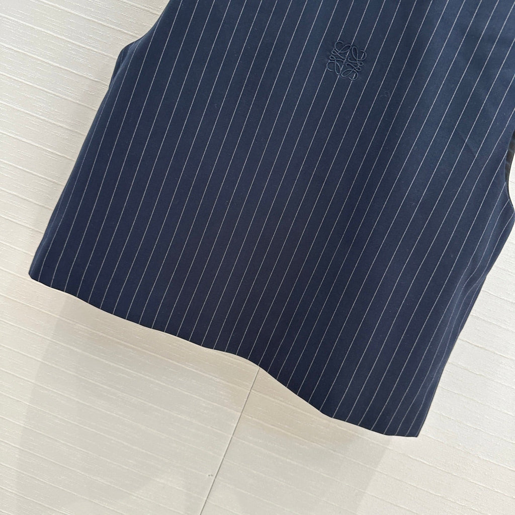 Loewe 25 Striped Vest Shirt Blue Viscose