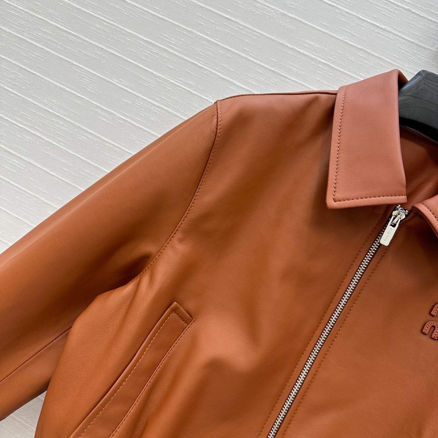 MIUMIU CROPPED LEATHER JACKET 276124