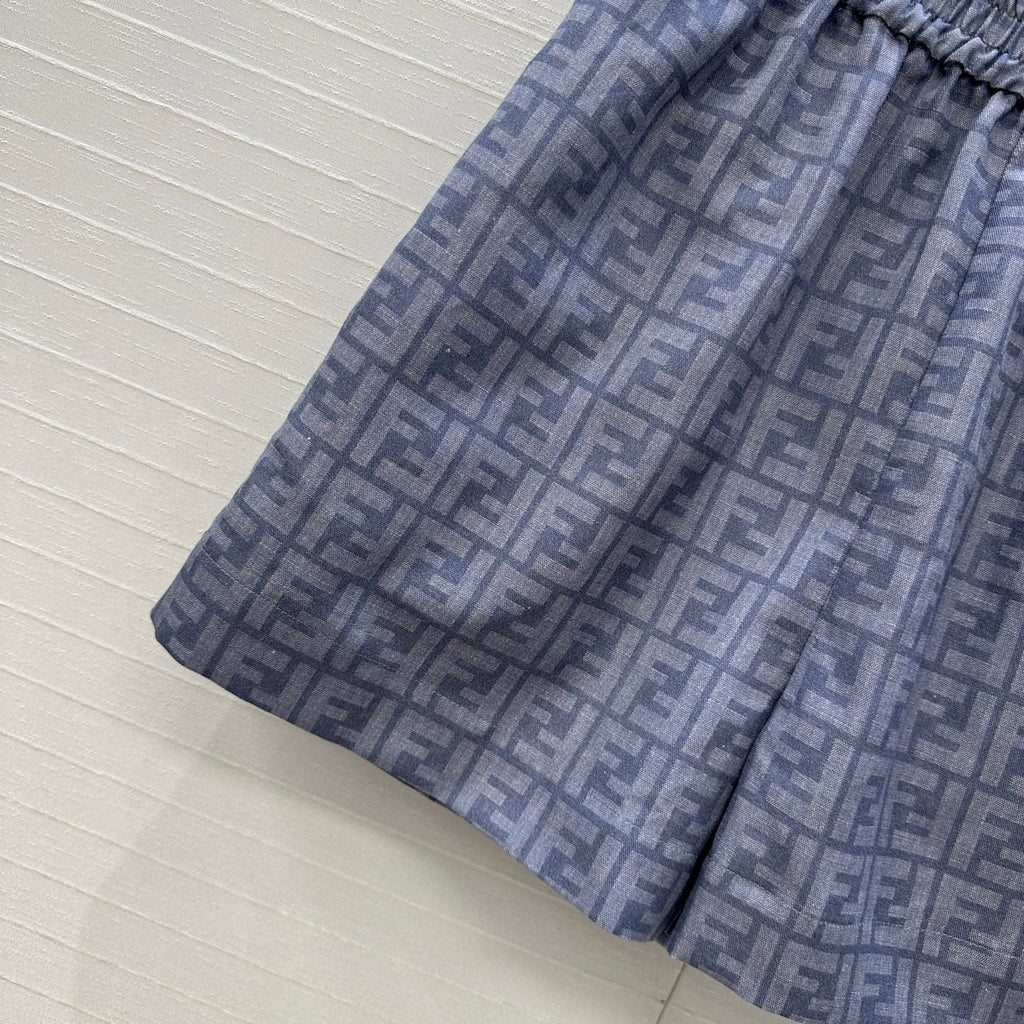 FENDI BLUE FLORAL PRINT SHORTS 276169