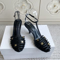 CELINE 26S CLEA TRIOMPHE GLADIATOR HEEL SANDALS 60 MM IN BLACK LAMBSKIN