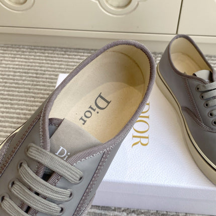 DIOR 26S LOW TOP SNEAKERS IN GREY CANVAS