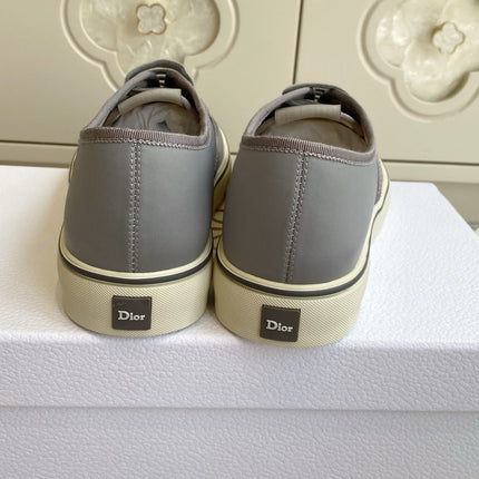 DIOR 26S LOW TOP SNEAKERS IN GREY CANVAS