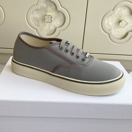 DIOR 26S LOW TOP SNEAKERS IN GREY CANVAS