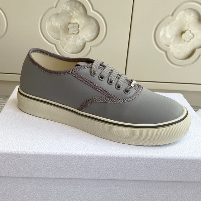 DIOR 26S LOW TOP SNEAKERS IN GREY CANVAS