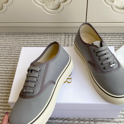 DIOR 26S LOW TOP SNEAKERS IN GREY CANVAS