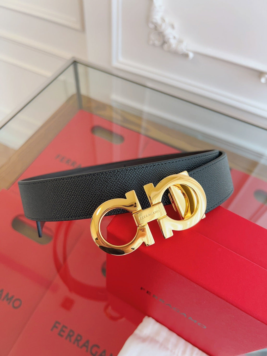 BELT 35MM IN BLACK CALFSKIN 628568