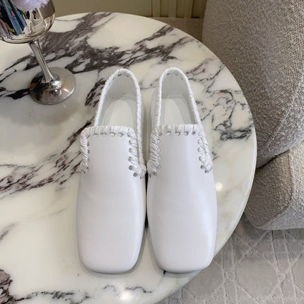 BOTTEGA VENETA 26S SABATO LOAFERS IN WHITE CALFSKIN