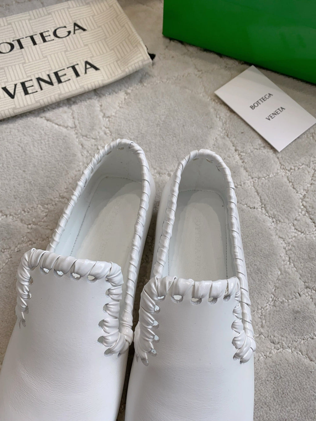 BOTTEGA VENETA 26S SABATO LOAFERS IN WHITE CALFSKIN