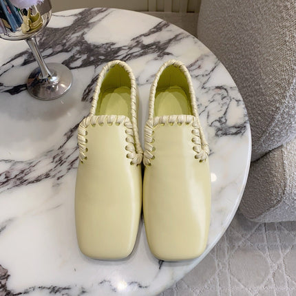 BOTTEGA VENETA 26S SABATO LOAFERS IN MUSTARD YELLOW CALFSKIN