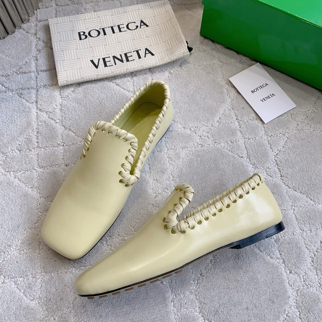 BOTTEGA VENETA 26S SABATO LOAFERS IN MUSTARD YELLOW CALFSKIN