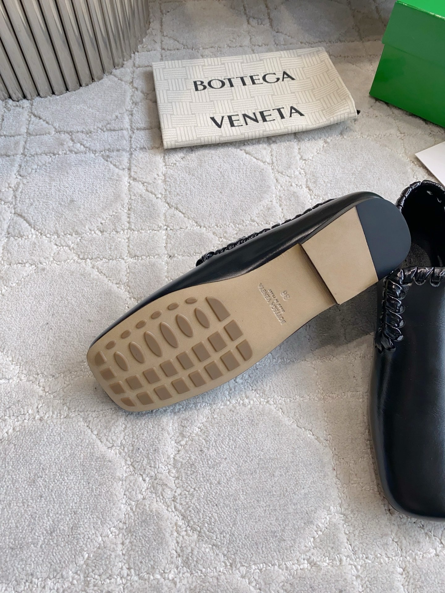 BOTTEGA VENETA 26S SABATO LOAFERS IN BLACK CALFSKIN