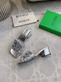 BOTTEGA VENETA 26S SQUARE-TOE HIGH-HEEL SANDALS 50 MM IN SILVER LAMBSKIN