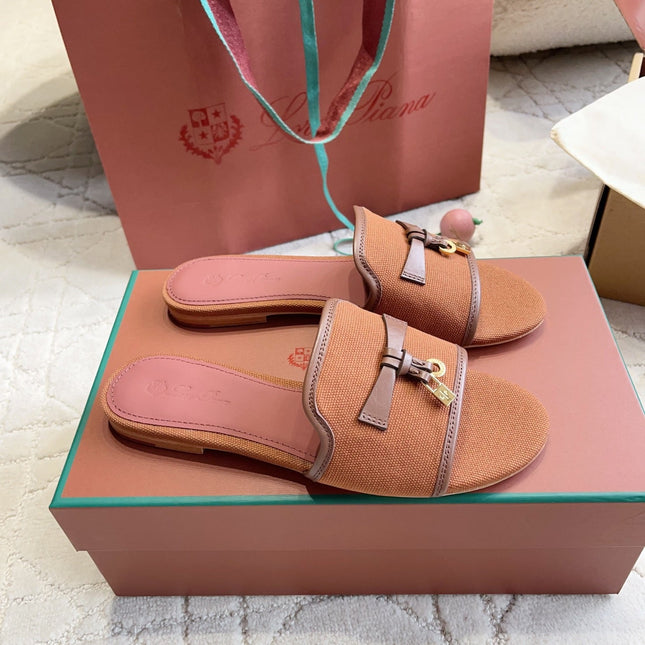 LP 26S SLIDES IN BRICK ORANGE CANVAS AND CALFSKIN