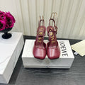 LOEWE 26S HIGH HEELS 60 MM IN RED CALFSKIN