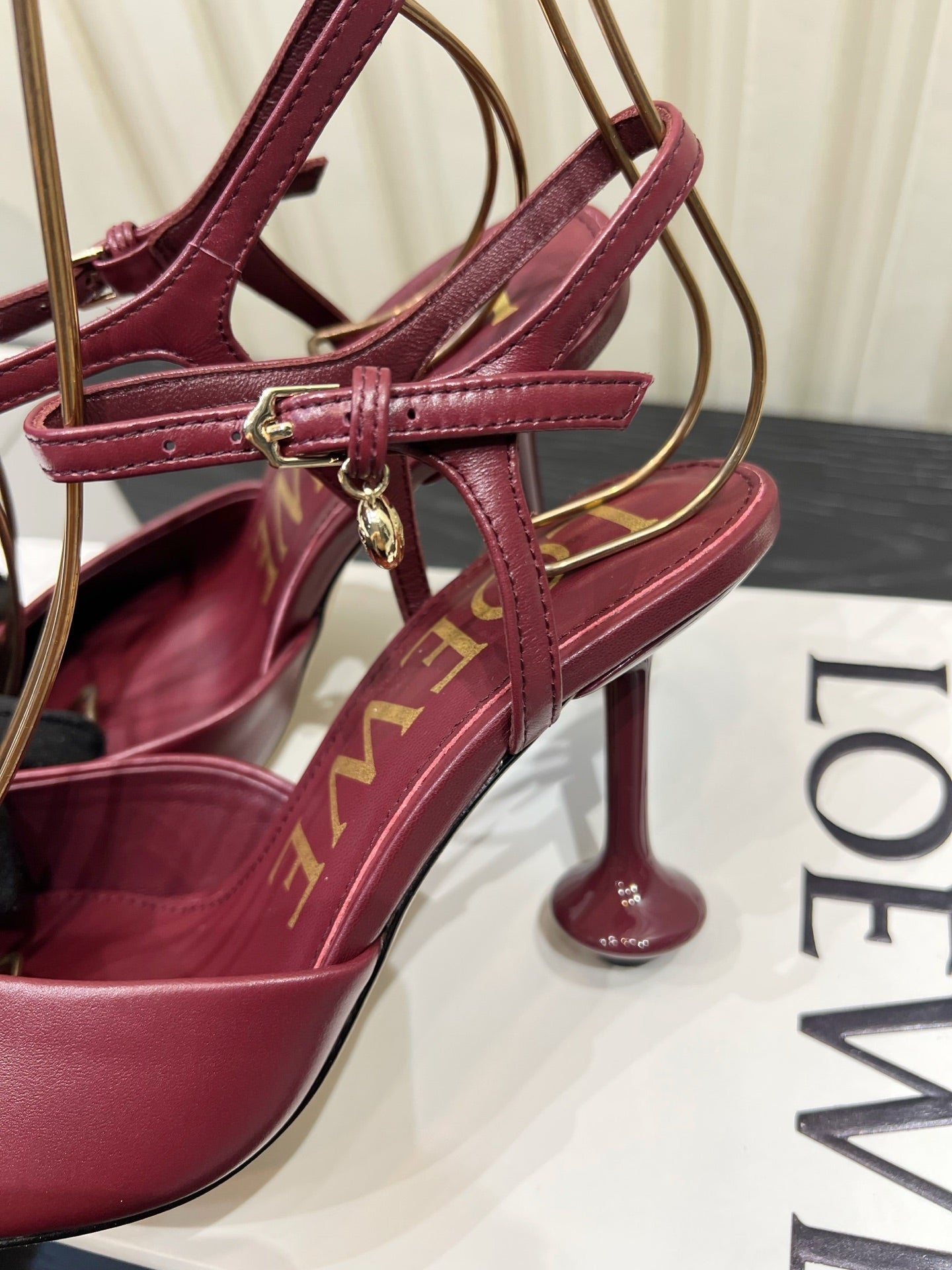LOEWE 26S HIGH HEELS 60 MM IN RED CALFSKIN