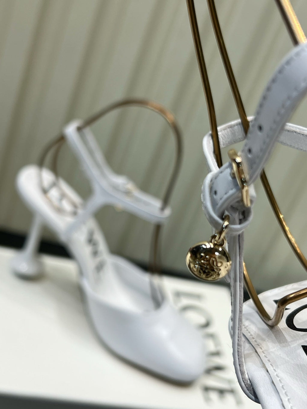 LOEWE 26S HIGH HEELS 60 MM IN WHITE CALFSKIN