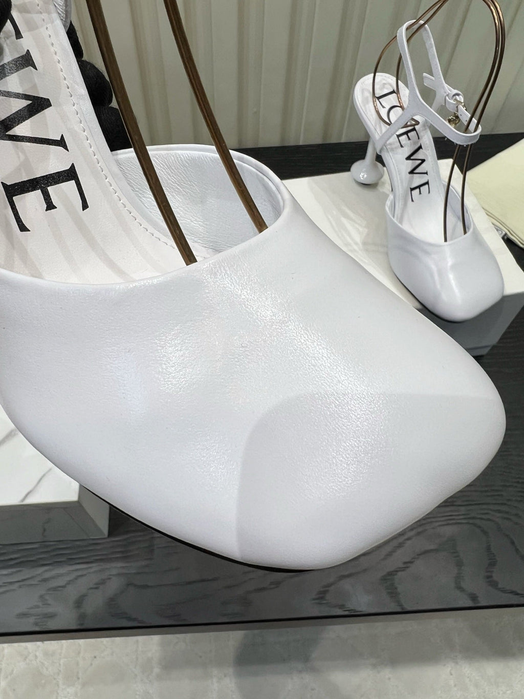 LOEWE 26S HIGH HEELS 60 MM IN WHITE CALFSKIN