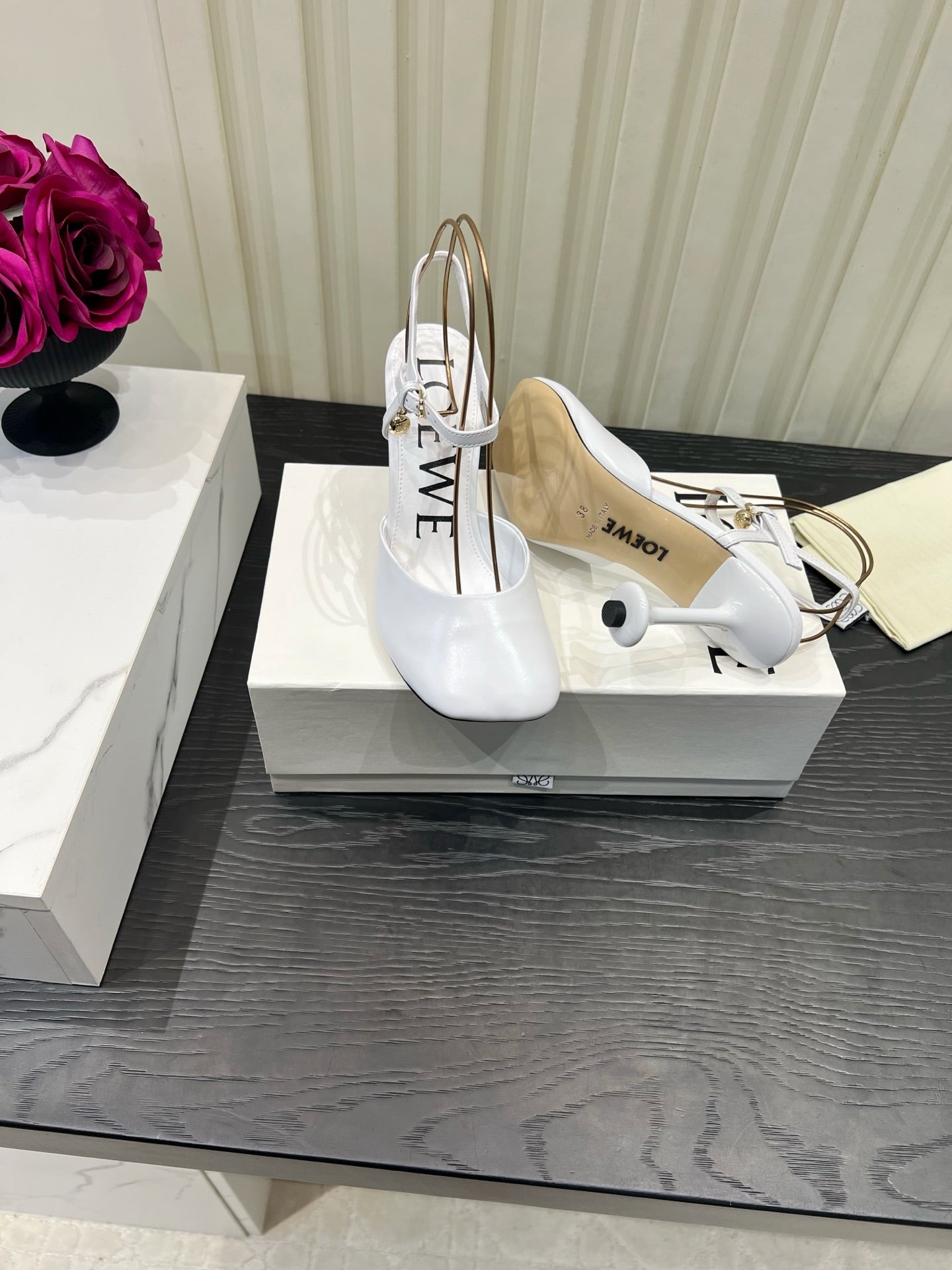 LOEWE 26S HIGH HEELS 60 MM IN WHITE CALFSKIN