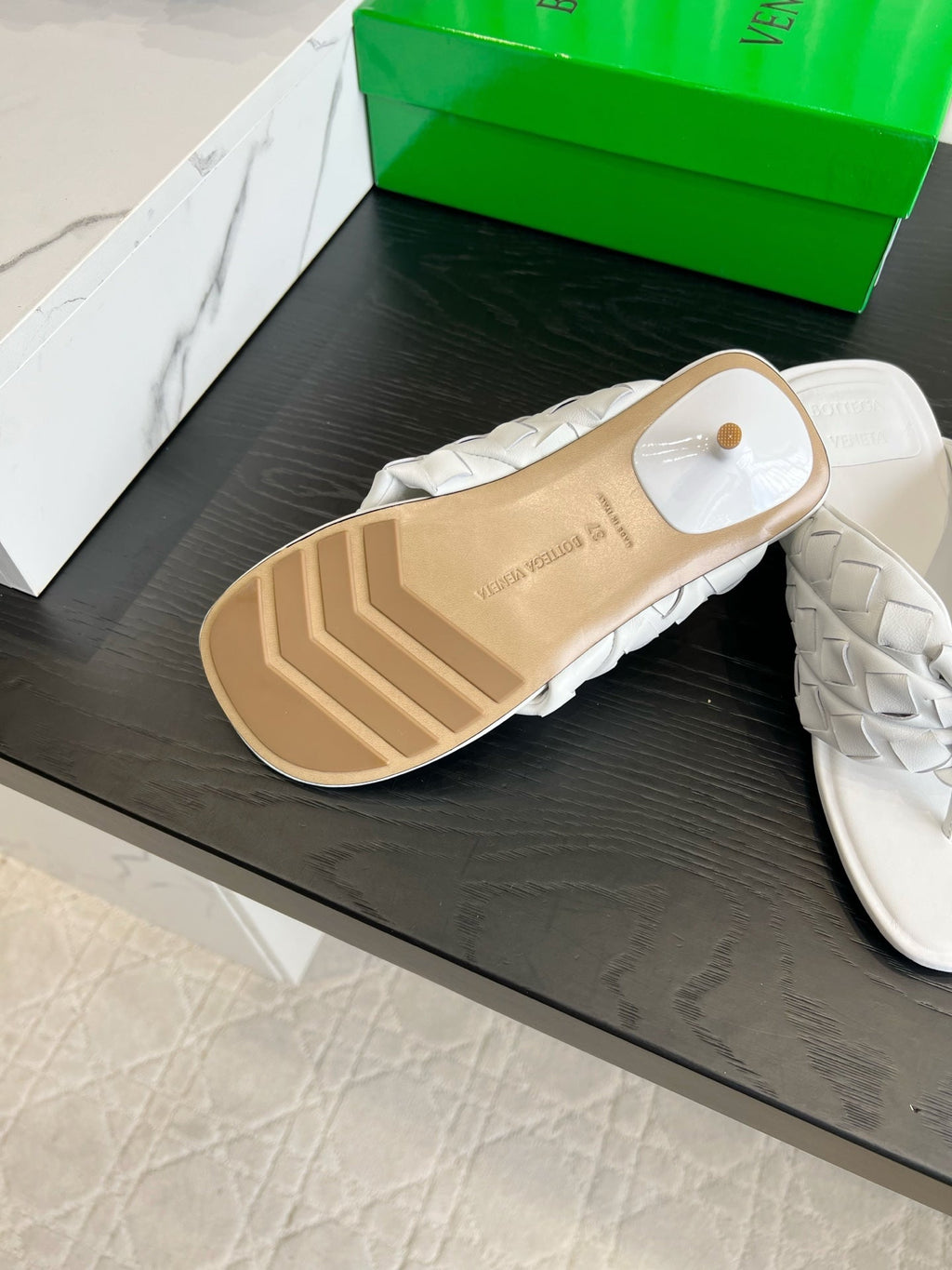 BOTTEGA VENETA 26S HIGH-HEEL THONG SANDALS 50 MM IN WHITE LAMBSKIN
