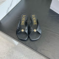 LOEWE 26S SANDALS IN BLACK LAMBSKIN