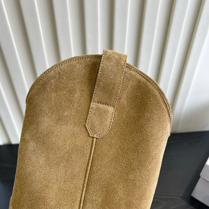 CELINE 26S COWBOY BOOTS IN BEIGE SUEDE POINTED TOE