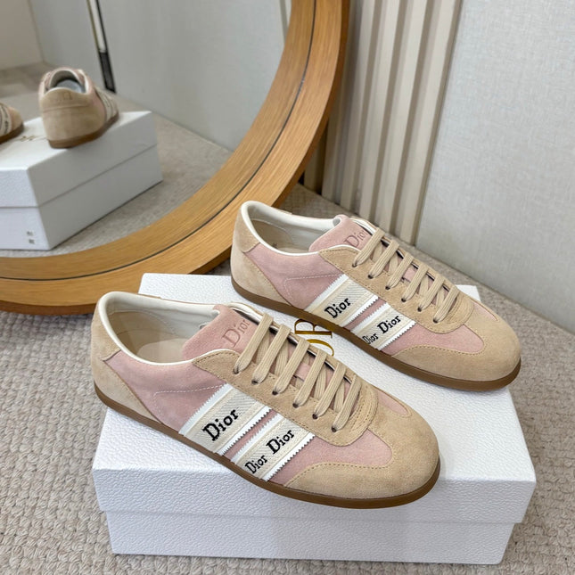 DIOR 26S SNEAKERS IN LIGHT PINK AND BEIGE SUEDE