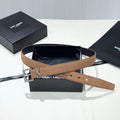 YSL 25S BELT 30 MM IN CARAMEL BROWN SUEDE 586762