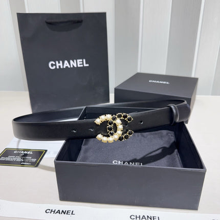 CHANEL 26S BELT 30 MM IN BLACK CALFSKIN 640392