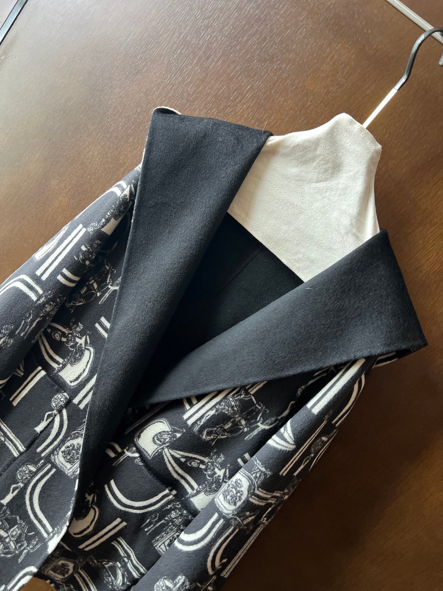 HERMES 25S REVERSIBLE LONG HOODED COAT 047