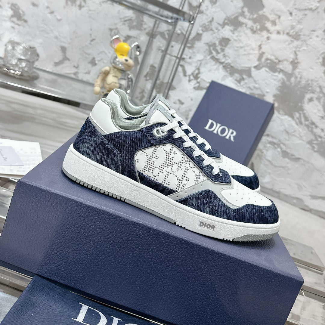CD OBIQUE SNEAKERS IN WHITE MIX NAVY CALFSKIN