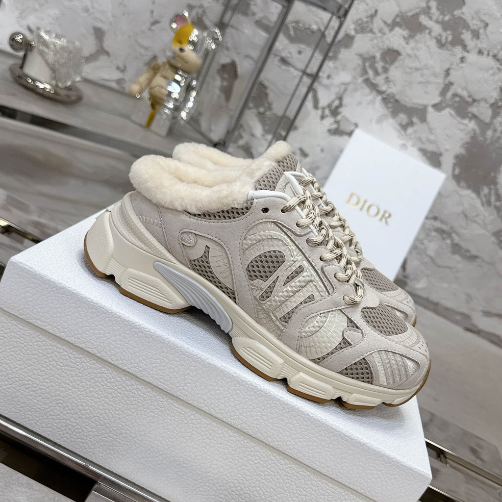 CHRONO SNEAKER IN WHITE MIX GREY LAMBSKIN AND MESH FABRIC