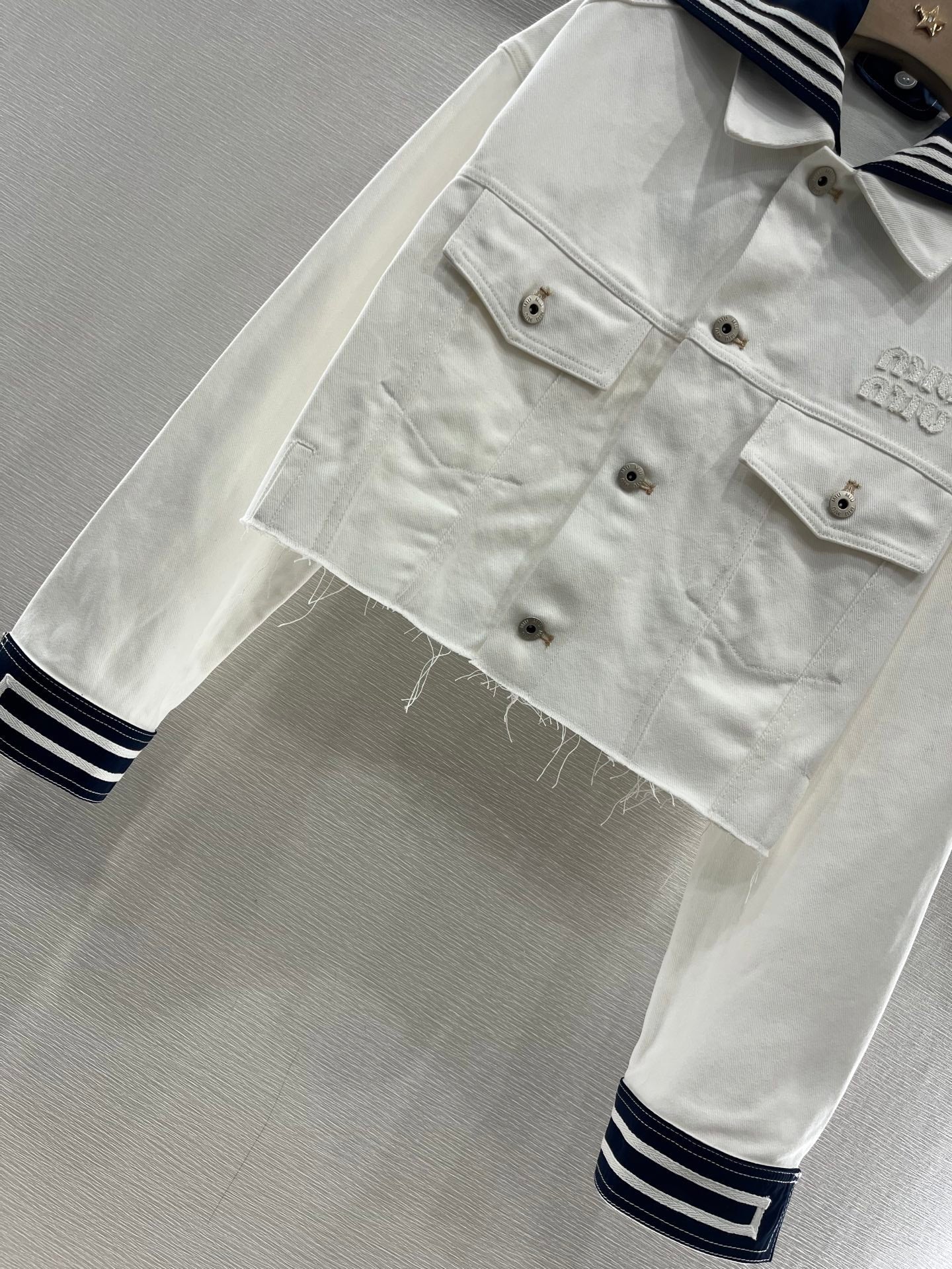 MIUMIU DENIM JACKET AND SKIRT SET 274647