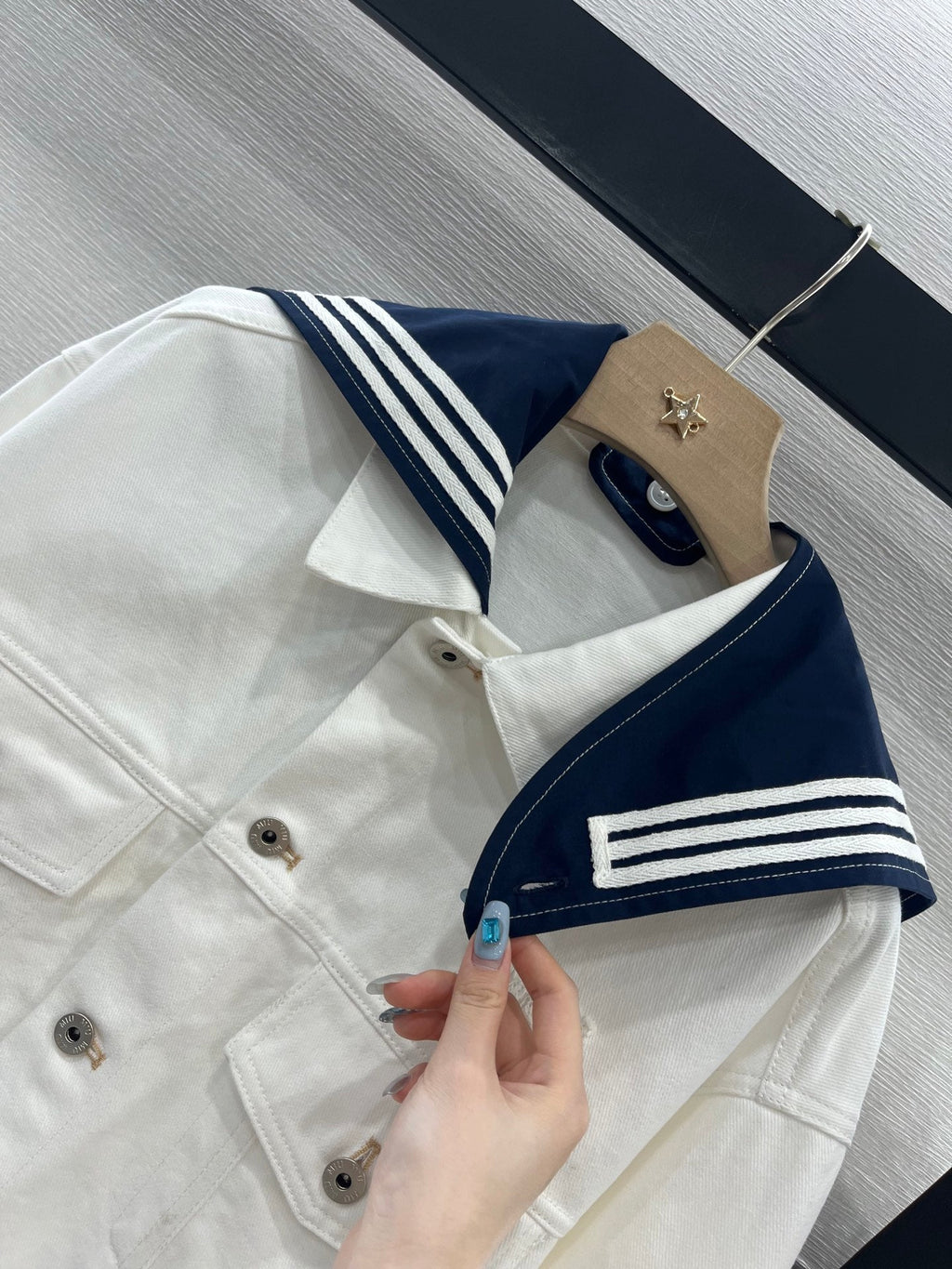 MIUMIU DENIM JACKET AND SKIRT SET 274647