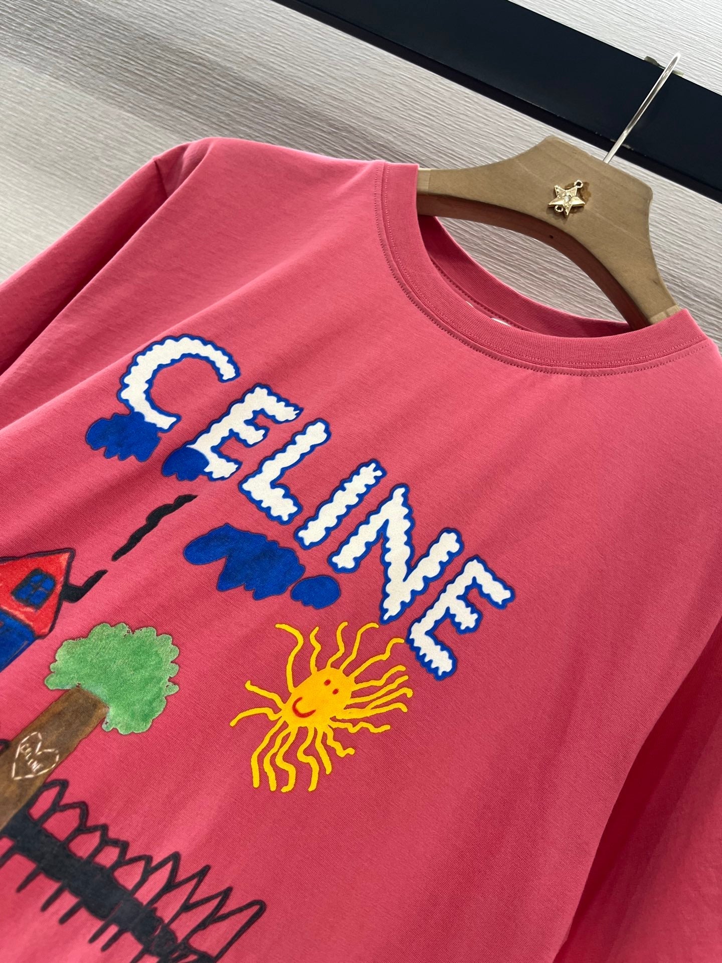 CELINE ROUND-NECK PRINTED T-SHIRT 274670