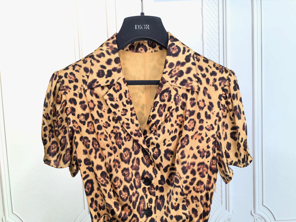DIOR 25S SILK LEOPARD PRINT DRESS 678
