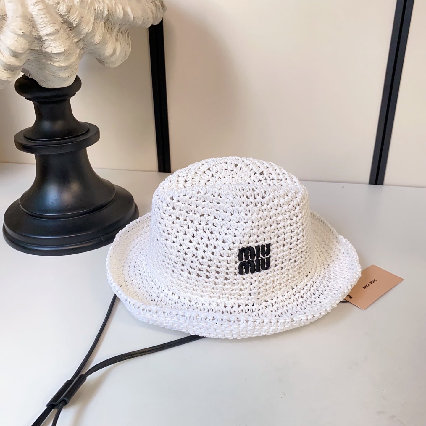 MIUMIU 26S CROCHET STRAW HAT 342172