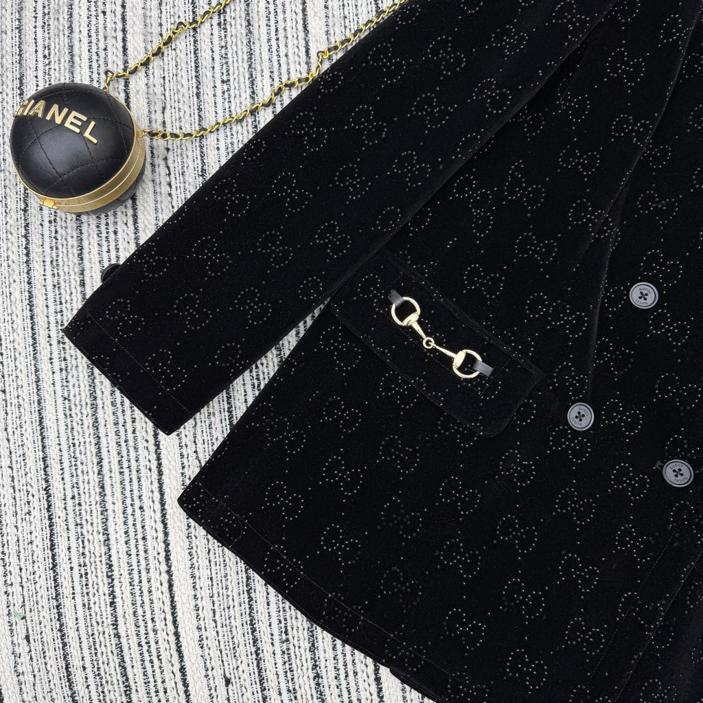 GUCCI 26S EMBELLISHED VELVET BLAZER 113