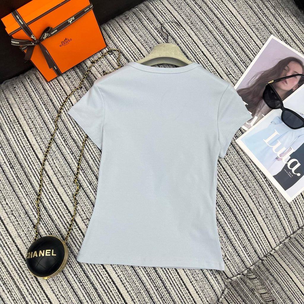 HERMES 26S SHORT SLEEVED CREW NECK T-SHIRT 494