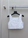 MIUMIU 26S SLEEVELESS CROPPED SQUARE-NECK TOP STYLE 1079